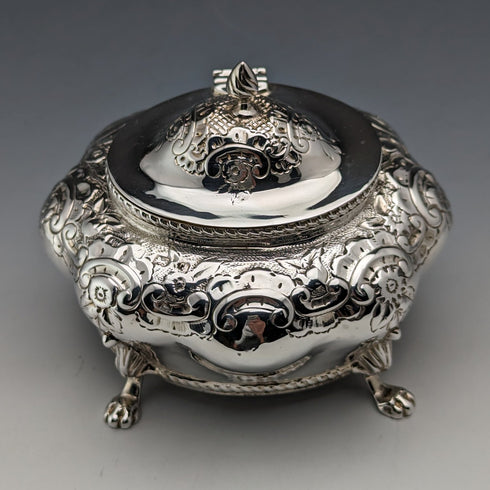 1903 British Antique Sterling Silver Tea Caddy 196g Thomas White
